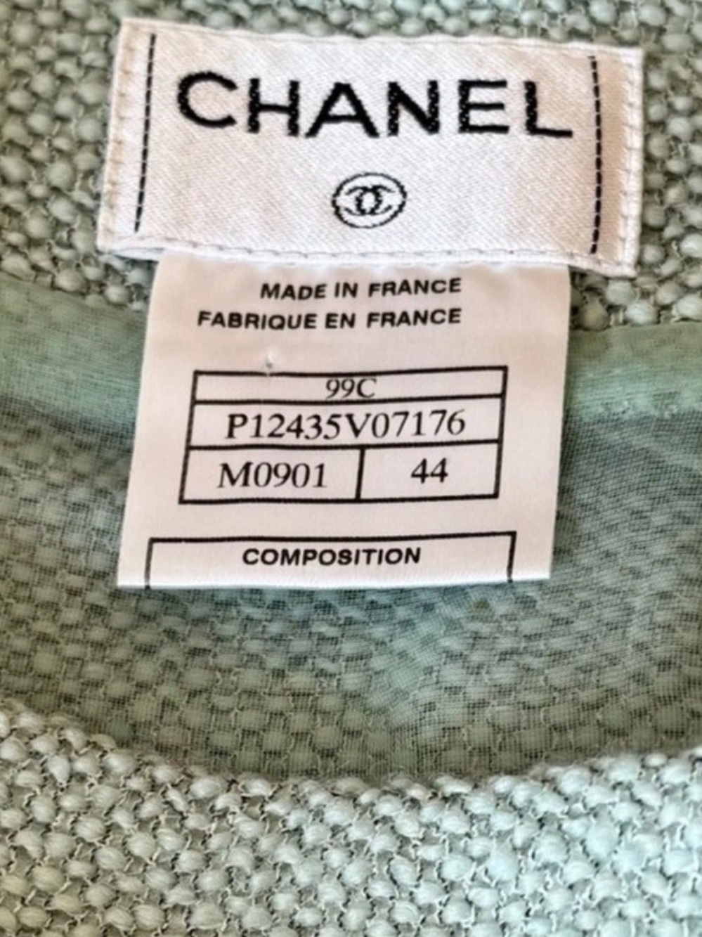 Chanel Vintage 1999 Cruise Aqua Seafoam Pencil Skirt FR44 US12 Silk Lined - Picture 5 of 10